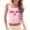 Pink, variant on Unir Women's England Graphic Tank Top Contrast Binding Spaghetti Strap Cropped Casual Summer Cami, 1 Piece, S-L