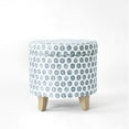 thumbnail image 6 of HomePop Round Storage Ottoman, Small Medallion Ikat Print, 6 of 11