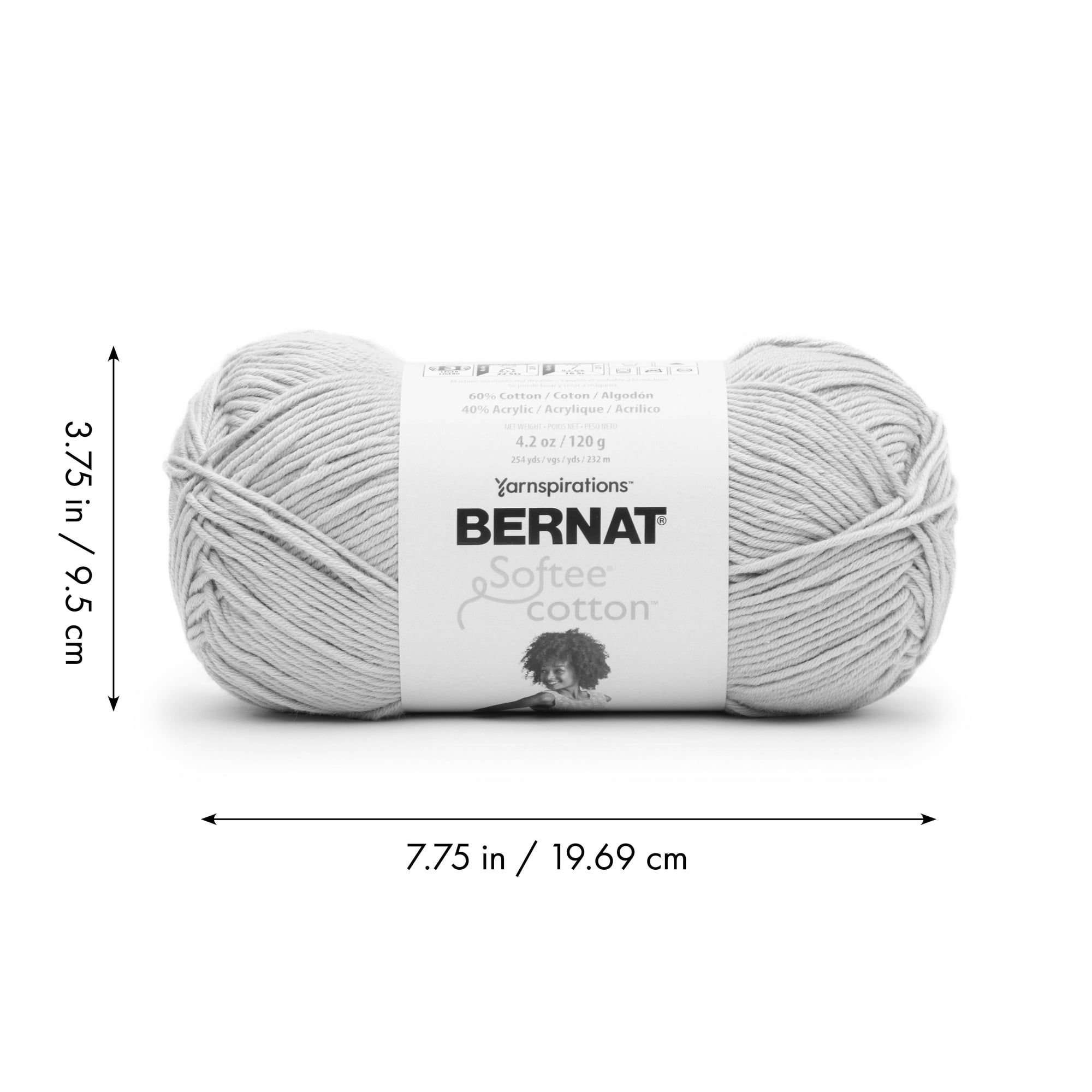 Bernat® Fil Softee® Cotton™, Mélange de Coton #3 Léger, 4,2 Oz/120 G, 254 Yards