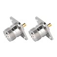 thumbnail image 2 of Ccdes RF Coaxial Adapter Connector,2PCS UHF Female SO239 4 Hole Socket Panel Chassis RF Coaxial Adapter Connector,UHF Connector, 2 of 8