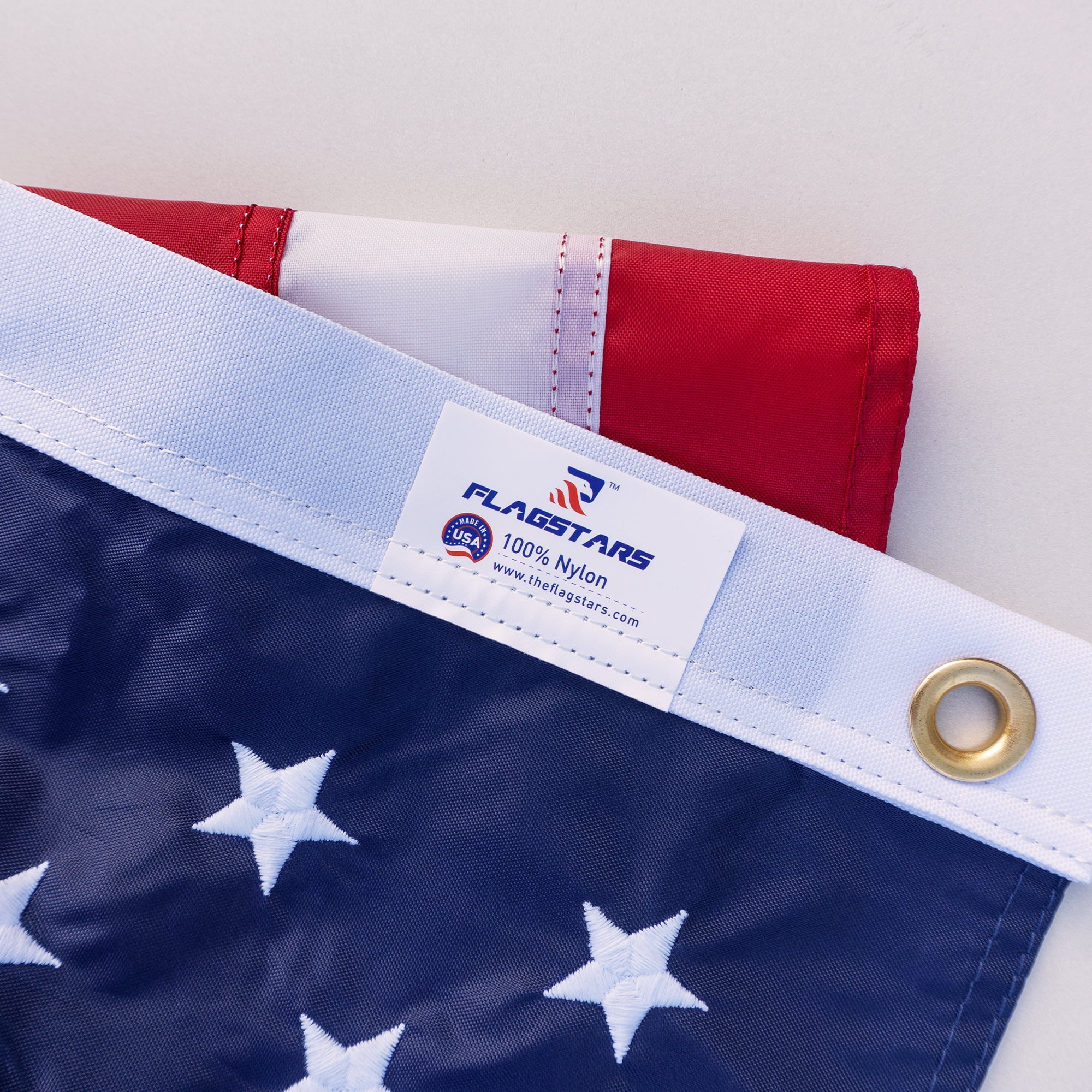 American Flag Durable Nylon 3x5 Ft Outdoor Heavy Duty, Made in USA American Flags ,Longest Lasting Non Fading American Flags for Outside 3x5,Waterproof Embroidered American Flag, All Weather US Flags