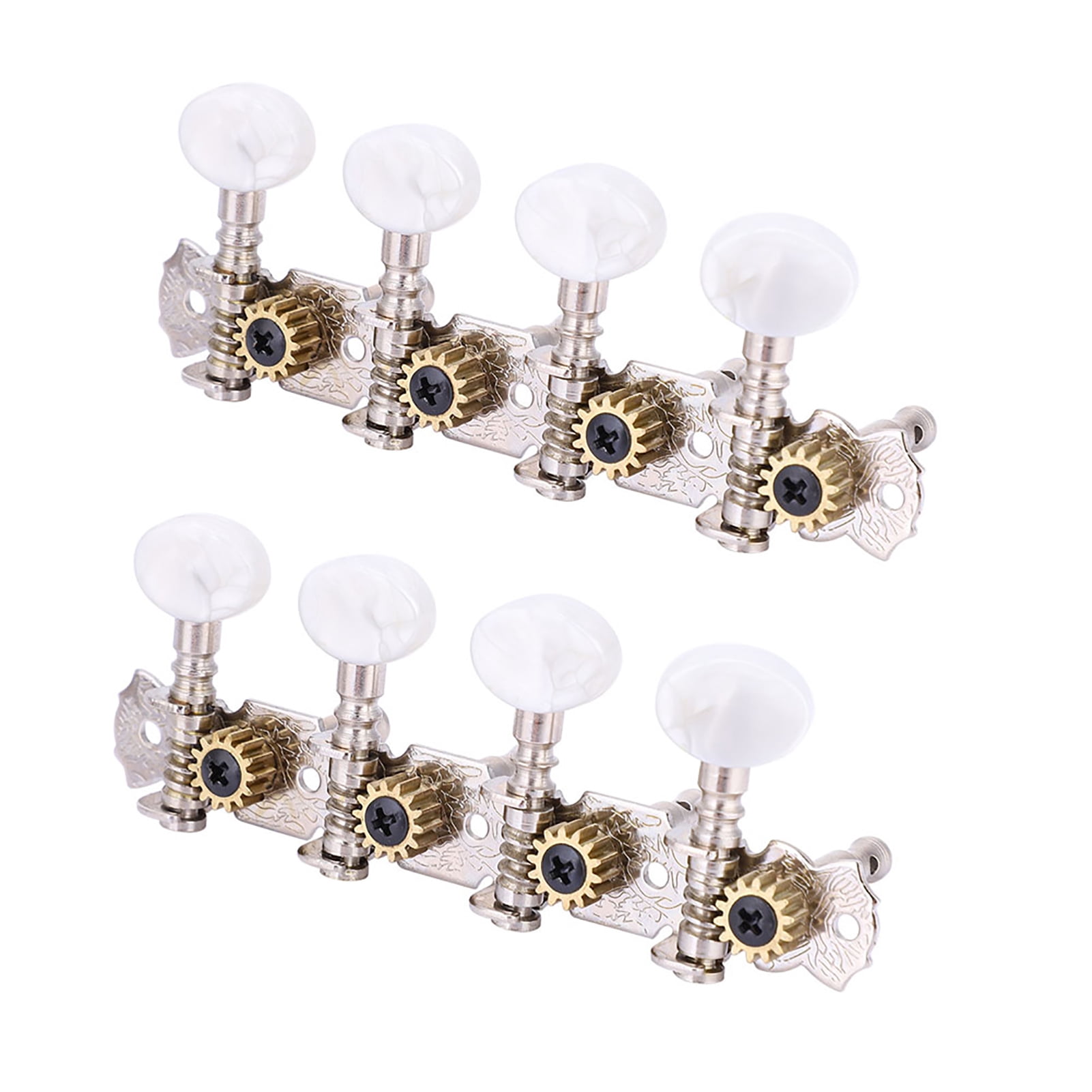 Mavis Laven White + Silver Tuning Pegs, Mandolin Machine Head, For 8 String Mandolin Tuners