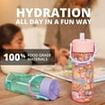 thumbnail image 4 of Water Bottles for Kids - Splash Kids Water Bottle for School with Pop-it Handle - BPA Free Tritan Plastic Water Bottle with Straw Leak Proof when Spout is Closed - Pink Safari - 18oz, 4 of 6