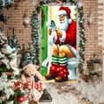 thumbnail image 5 of 2D Flat Santa in Bathroom Checking Gift List Door Banner - 35x71 Inch Polyester Christmas Decoration, Humorous Holiday Design for Outdoor Lawn, Porch & Garden Party Backdrop, No Electricity Needed, 5 of 6