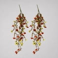 thumbnail image 5 of Hometravel Artificial Fall Hanging Basket, 2-Pack Brown Eucalyptus and Wisteria Faux Silk Flowers, Porch Patio Wall Outdoor Decor for Balcony, Fence, Entryway, Window Box, 5 of 7