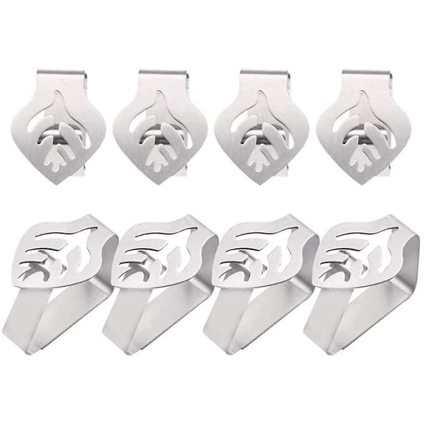 Juego de clips para mantel, abrazaderas para mantel de acero inoxidable 430, clips ajustables para mantel para mesas al aire libre, soportes para tela