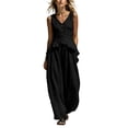 thumbnail image 2 of Aimik Lounge Sets for Women Button Down Vest and Loose Wide Leg Long Pants Fall Winter Casual 2 Piece Outfits for Women, 2 of 6