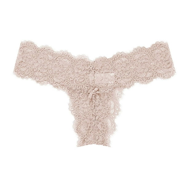 Lolmot Womens Lace See-through Thong Panties Sexy Temptation Thongs 