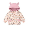 thumbnail image 1 of Gibobby Chamarra acolchada para niñasRopa para niños Chaqueta acolchada de algodón pequeña de tela de flores para niños nuevos Chaqueta de plumón para be(Rosa, 12-13 Años), 1 of 5