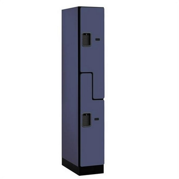 Salsbury 37161BLU Assembled Locker, 2 Tier, 12X21X76, Blue