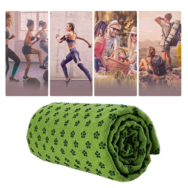 Toalla de pilates, mantas de yoga plegables, transpirables para deportes al aire libre (verde)