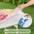 thumbnail image 5 of Vibrant Mixed Pioneer Flower Pattern Round Fitted Tablecloth with Elastic Edge,Dining Table Cover Waterproof,Outdoor Round Tablecloth for Camping,Dining,Indoor and Outdoor, 5 of 7