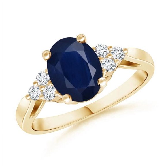 Oval Shape Blue Sapphire CZ Diamond Cocktail Band Ring 925 Sterling Silver Rose Gold Plated September Birthstone Valentine Day Birthday Gift Gemstone Jewelry