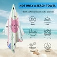 thumbnail image 4 of GZHJMY Beach Towel for Women Girls, Colorful Striped Princess Cat Bath Towel, Oversized Lightweight Sport Towel, 31x51 Inch, 4 of 7