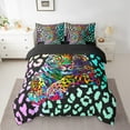 thumbnail image 2 of Cheetah Print Bed In A Bag King Rainbow Leopard Comforter Set 7 Piece Adults,Wildlife Bedding Sets African Safari Animal Sheet Set With Comforter, 2 of 4