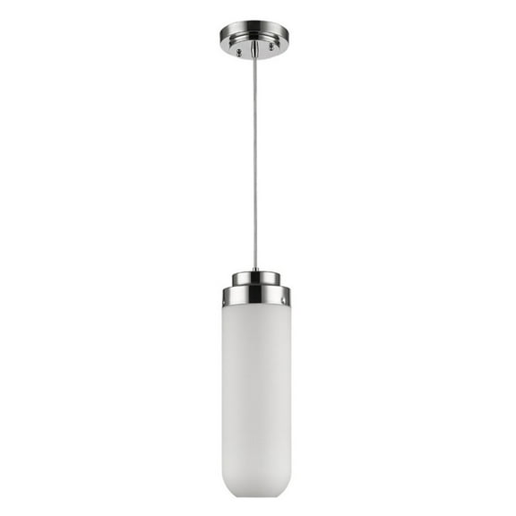 Solar 1-Light Polished Nickel Indoor Pendant With 18" h Frosted Glass Shade IN31190PN by Acclaim Lighting