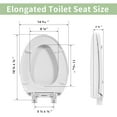 FBJ Oval Plastic Toilet Seat Soft Close in White, No Slam & Easy to