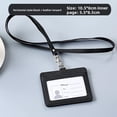 thumbnail image 1 of Neutral Minimalist Style PU Leather Protective Sleeve for ID Card Work Badge Student School Name Tag Lanyard Buckle Home Use, 1 of 5