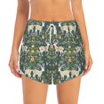thumbnail image 2 of Goofa Deer And Flowers Printed Women 2 in 1 Running Shorts,Quick Dry Athletic Workout Shorts,High Waisted Athletic Shorts with Liner Pockets-XX-Large, 2 of 9
