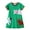 Green kitty, variant on WIBACKER Toddler Kids Girl's Casual Dress Short Sleeve Cartoon Appliques Striped Tunic Dresses 2-7T