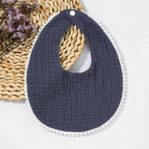BRGZLK Baby Muslin Bib Toddler Snap Cotton Saliva Towel Burping Adjustable Bandana Newborn Unisex Navy Free Size