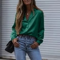 thumbnail image 3 of Camisas Con Dobladillo Irregular Blusa De Un Solo Pecho Camisas Con Cuello De Solapa De Mujer Blusa De Un Solo Pecho De Color Puro Mangas Largas Camisas Con Dobladillo Irregular ANGGREK Otros, 3 of 6