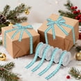 thumbnail image 7 of 5 Rolls Christmas Ribbon 1.5 inch Wide Decorative Ribbon for Gift Wrapping and Holiday Decorations Turquoise Blue Butterfly Pattern, 7 of 7