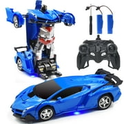 SOLICE Transform RC Car Robot for Kids,Remote Control Transforming Robot Car Toy,One-Button Auto Demo&360 Rotate Speed Drifting &Rechargable for Boys Girls Adult Gifts
