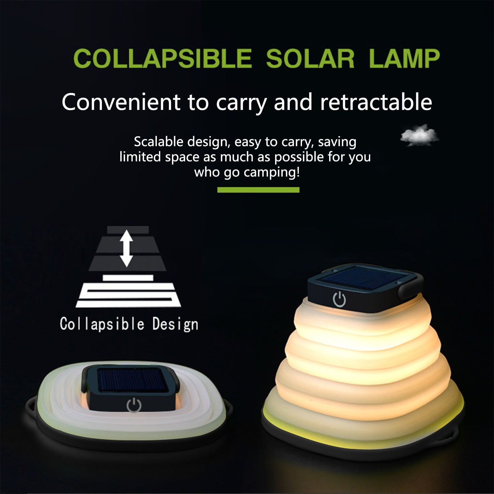CofeeMO Solar Lantern Camping,Collapsible Solar Camping Light Rechargable,LED Portable USB Solar Lamp IP65 Waterproof lights for Backpacking Gear,Emergency Charger for Phone,Tent,Power Outage,Hiking
