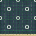 thumbnail image 2 of Ambesonne Geometric Fabric by the Yard Upholstery, Spring Blossoming Floral, 1 Yard, Dark Blue Cream, 2 of 5