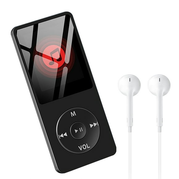 16G Lecteur MP3 Portable Lecteur MP3 Musique Rechargeable Lecteur MP3 Lecteur Hi-Fi Rechargeable Sport Audio Adaptateur Vidéo, Noir