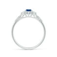 thumbnail image 2 of ANGARA Natural Aeon Sapphire & Diamond Three Stone Engagement Ring in 14K White Gold for Women (Size-4mm) | September Birthstone, Anniversary, Jewelry Gift for Women | Natural Sapphire Ring, 2 of 10