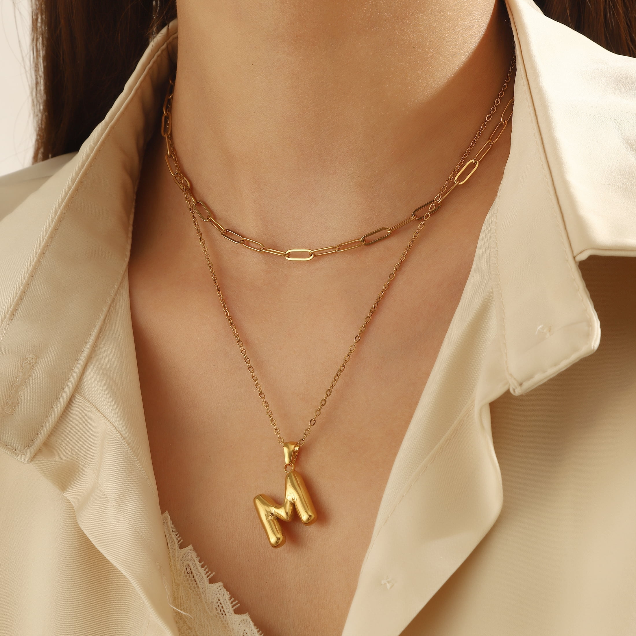 送関込み M jewelers name necklace 18k silver 925 【公式通販】