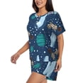 thumbnail image 2 of Kdxio Alpaca Astronaut in Space Print Pajamas Sets for Women Short-Sleeved Pjs with Lounge Shorts Two Piece Sleepwear S-4XL, 2 of 8