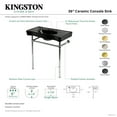 thumbnail image 4 of Kingston Brass KVPB36198K82 Imperial 36" Ceramic Console Sink with Stainless Steel Legs (8-Inch, 3-Hole), Black/Polished Brass, 4 of 4