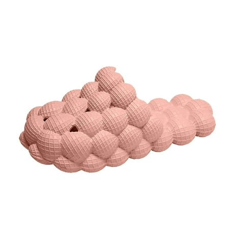 

Fashion Summer Men And Women Slippers Thick Bottom Flat Bottom Bubble Massage Solid Color Comfortable And Casual