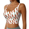 thumbnail image 2 of Goofa Carrot Printed Sports Bras for Women, High Impact Running Bra Workout Crop Tank Tops Longline Sports Bra Push up-Small, 2 of 9