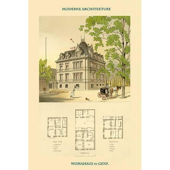 Residence in Geneva, Switzerland-Fine Art Canvas Print (20" x 30")