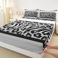 thumbnail image 3 of Feelyou Grey Leopard Print Full Size Sheets, Zebra Cheetah Animal Bed Sheets, 4-Piece, 3 of 7