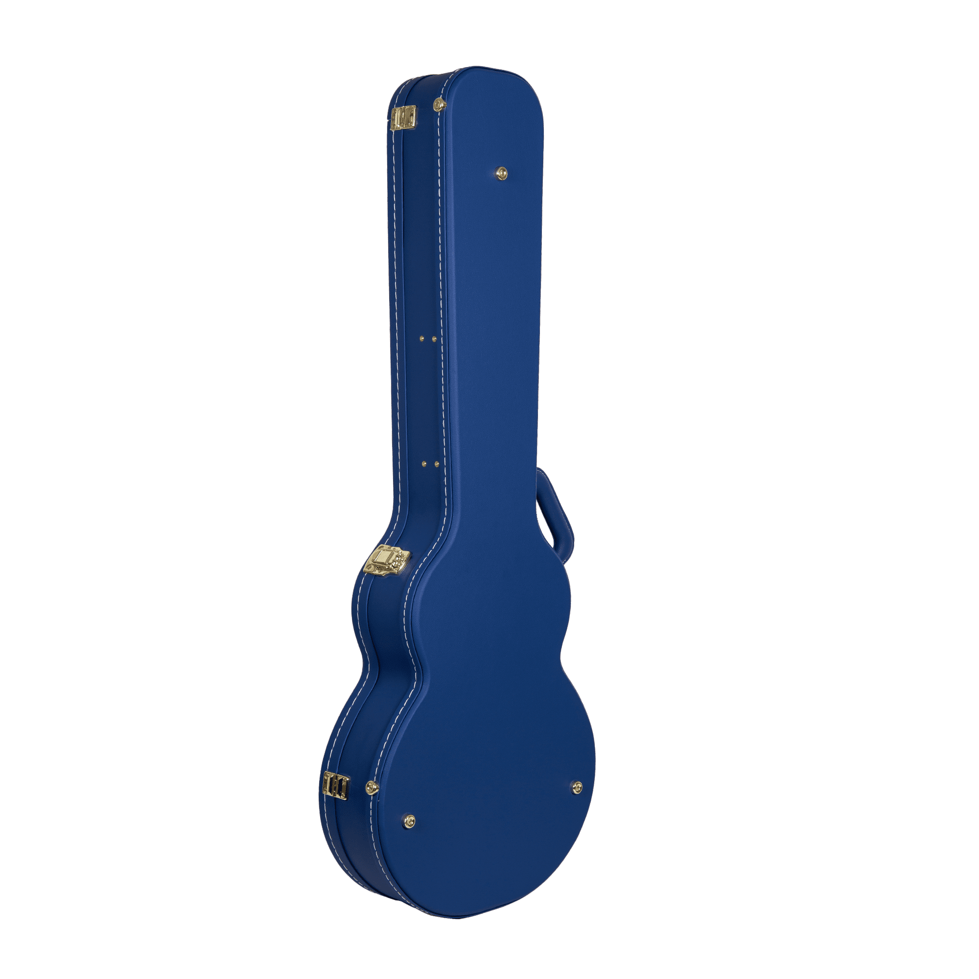 Crossrock Wooden Guitar Case -Fits Les Paul Electric Guitars -Vintage Hardware, Sponge Lining, Metal Feet, Storage Space-Vibrant Blue