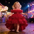 thumbnail image 2 of Toddler Girls Dresses Red Sleeveless Princess Birthday Dresses for Girls Cute Clothes for Girls 18-24 Months, 2 of 8