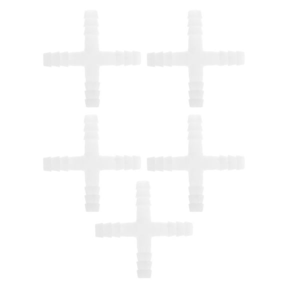 Unique Bargains Vacuum Tubing Connector 5/16" Cross 4 Way Vacuum Tubing Connector Car PE White 5pcs
