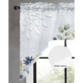 thumbnail image 2 of Fall Blue Pumpkins Swag Valances for Windows, Small Curtains Drapes, Coastal Ocean Flower Eucalyptus Leaves Kitchen Window Curtains Over Sink Window Treatment Valance for Bedroom/Bathroom 56"x36", 2 of 5
