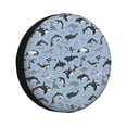 thumbnail image 1 of Fotbe Dolphins Funda de Llanta de Repuesto con Estampado, Engrosada, Ajuste Universal para Jeep, Remolque, RV, SUV, Camión-15 inch, 1 of 6