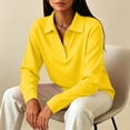 thumbnail image 6 of Polo Shirts for Women Long Sleeve Collared Golf Shirts Fall Fashion 3 Button Lapel Breathable Work Blouses XL, 6 of 7