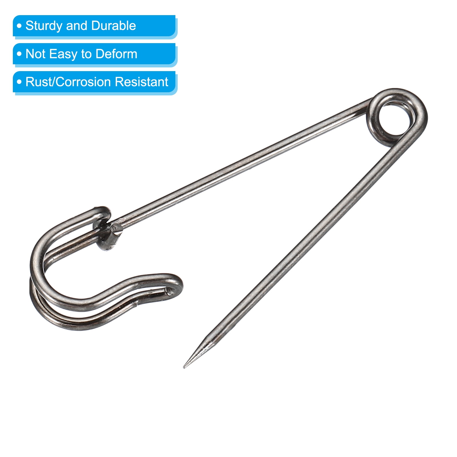 Unique Bargains Safety Pins for Sewing Crafting and Fastening Blankets Black 1.97"