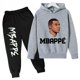 thumbnail image 2 of 2024 Traje deportivo para niños, primavera y otoño, sudadera con capucha, leggings, conjunto informal de 2 piezas para niños y niñas, ropa estampada de Mbappé para niños pequeños, 2 of 5