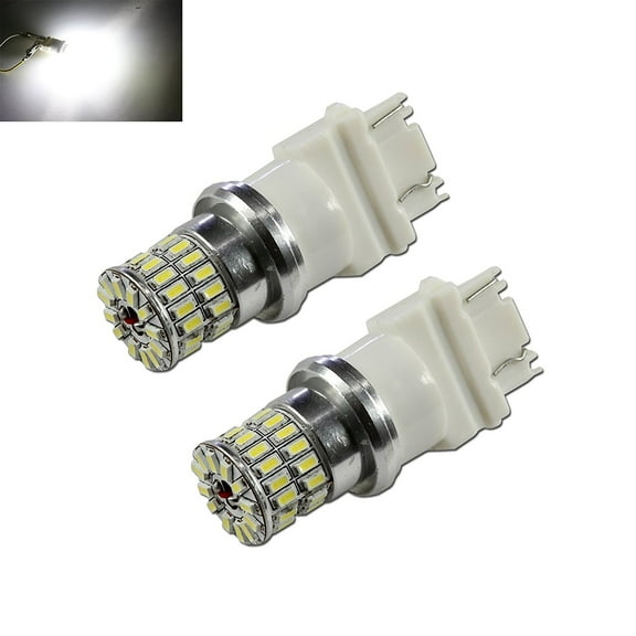 3157 White High Power 3014 Chip 48-LED Turn Signal/Brake/Tail/Reverse/Parking Light Bulbs (3157, White)