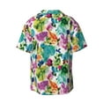 thumbnail image 2 of Wukai Watercolor Flowers Men's Casual Short-Sleeve Button Down Shirt - Lightweight Summer Dress Shirt for Daily Wear-Large, 2 of 7