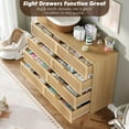 thumbnail image 3 of Ataucjin 8 Drawer Dressers for Bedroom, Rattan Dresser with Deep Drawers, Large Chest of Drawers for Closet with Wide Top, Long Wooden Dresser for Living Room, Hallway, Kids Room, 3 of 7
